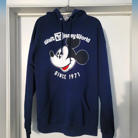 Walt Disney World Since 1971 Hoodie Mickey - Blue Unisex New Condition Size L - Picture 1 of 3